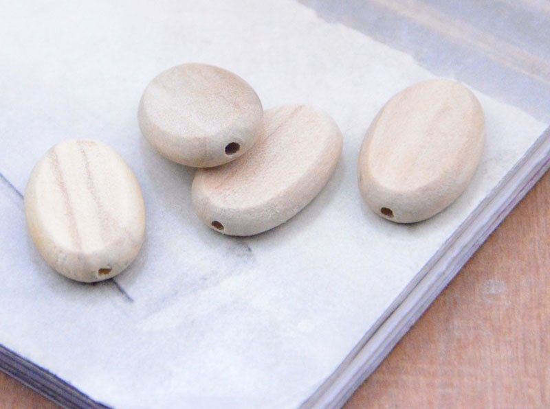 Oval Flat Wooden Beads Unfinished Wood Beads By Diyartworld