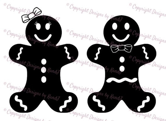 Gingerbread man and Gingerbread Lady SVG christmas SVG File