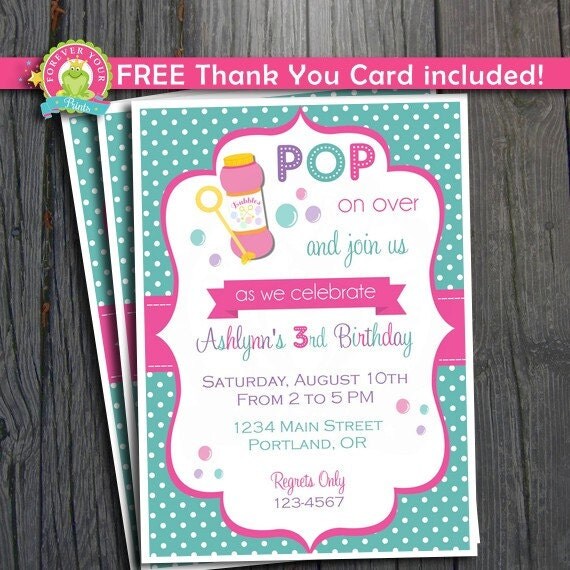 Bubble Party Invitation / Bubble Party Invite / Bubble Party Invite / Bubble Birthday / Bubble Invitation Il_570xn
