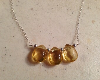 Citrine Necklace - Yellow Beadbar Jewelry - November Birthstone - Sterling Silver - Gemstone Jewellery - Chain