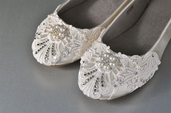Lace Wedding Shoes Ballet Flats Bridal Lace Wedding Shoes Ballet Flats Bridal