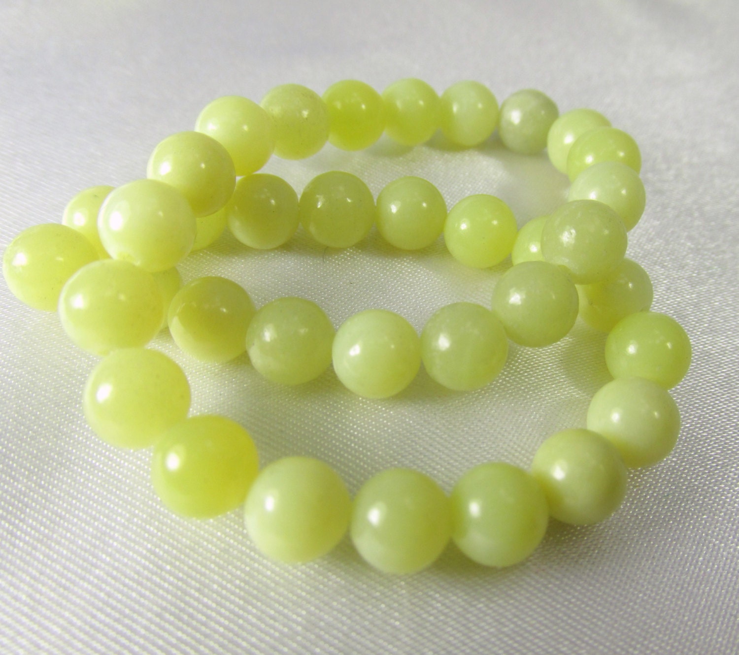 6mm Butter Jade Light Lime Green Semiprecious Stone Round