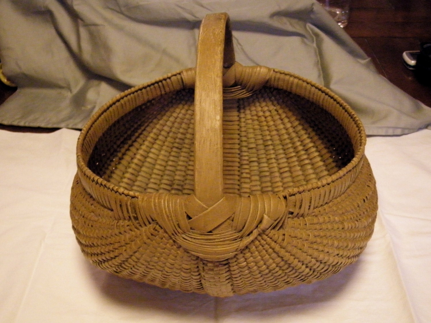 Rare Shelton Sisters Basket Large Size Hand Woven Wicker