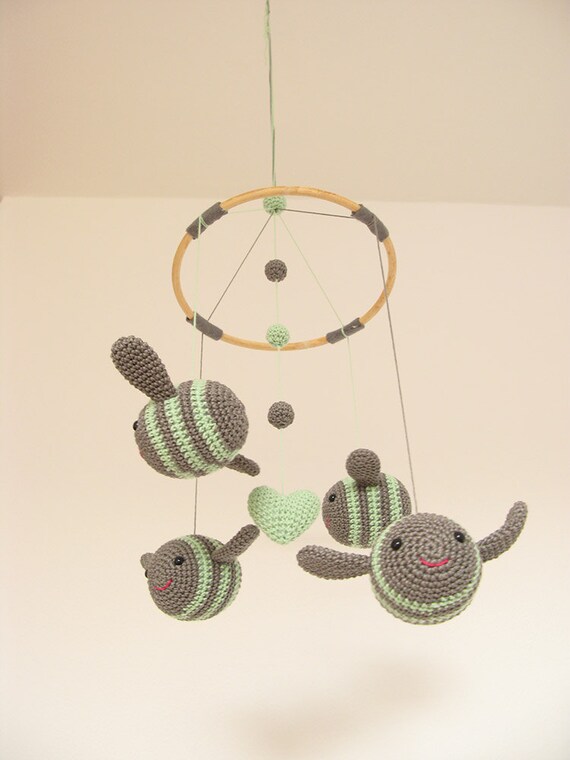 Biene kinderzimmer dekor bumble bee baby mobile von cherrytime