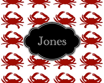 Personalized Placemats, Monogrammed Placemats, Laminated Placemats, Design your Own Placemat, Kids Placemat, Pet Placemat, Custom, CRABS