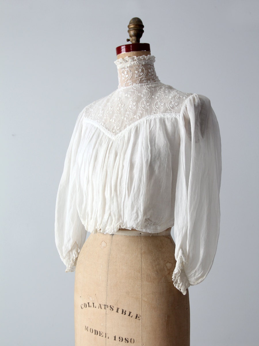 RESERVE Victorian blouse 1800s white lace top