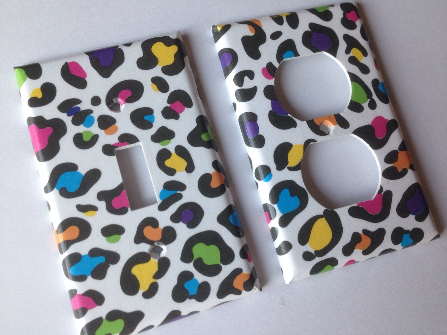 Rainbow Leopard Single Light Switch Plate Cover Set Rainbow