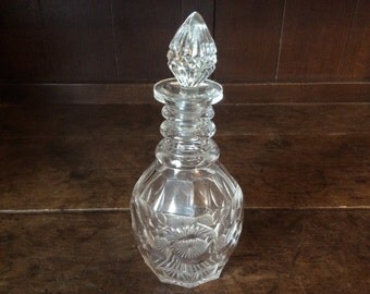 Vintage English glass decanter caraffe circa 1920-30's / English Shop