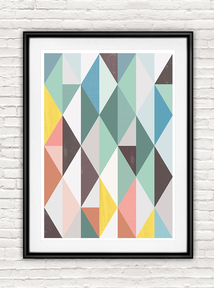 Abstract art Scandinavian print Mid century modern