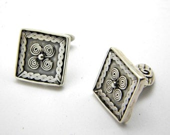 Boutons De Manchette Vintage KILMER & DANIELS En Argent Sterling - Cufflinks