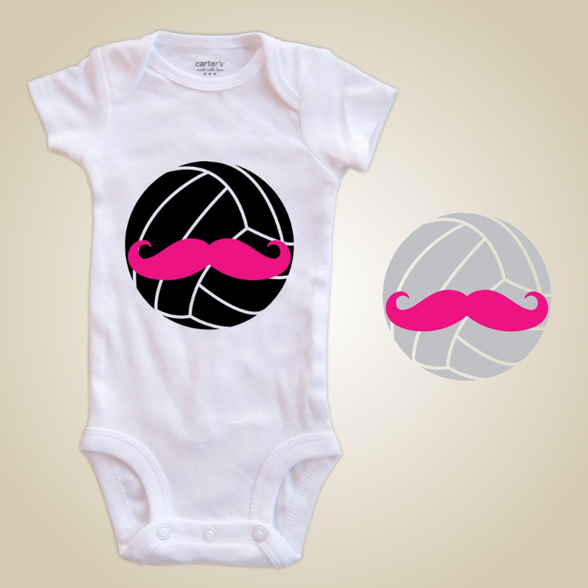 Volleyball Baby one piece Volleyball Mustache