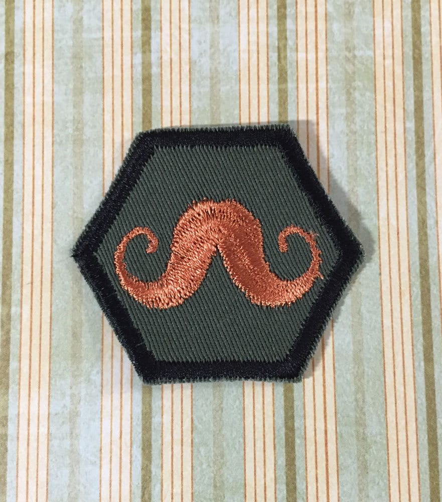 STEAMPUNK Patch - Moustache Merit Badge Steampunk Scouts