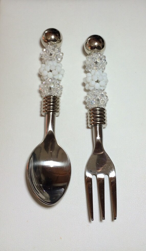 Beaded appetizer utensil set bling set by nycfashionconnection