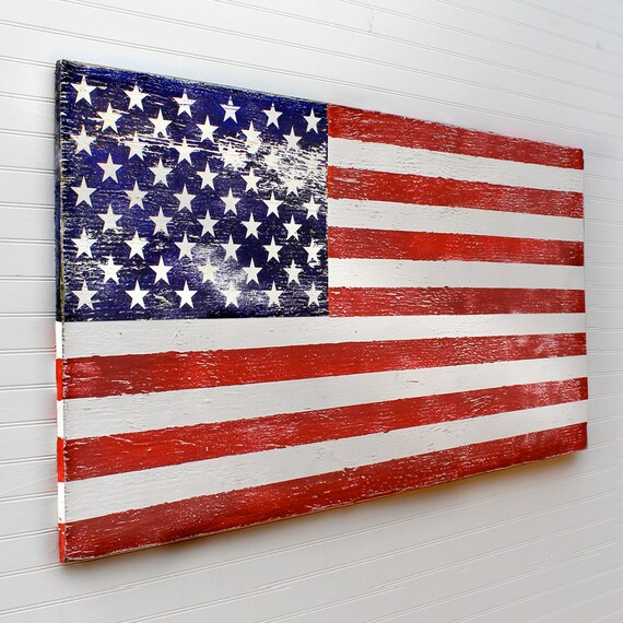Wooden American Flag Art Extra Large Rustic USA Flag Art