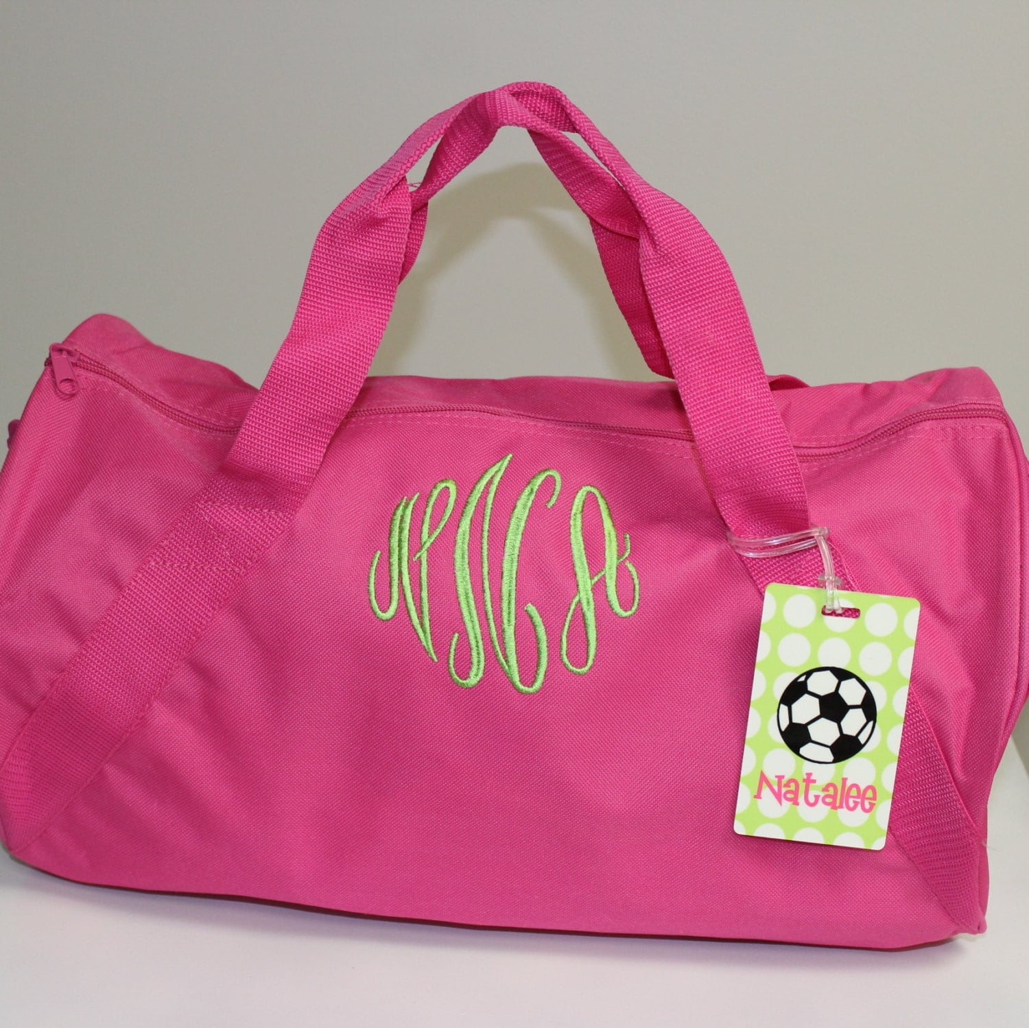 Monogrammed Overnight Bag Pink Duffle Bag Personalized Bag