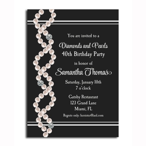 Diamonds And Pearls Wedding Invitations 1