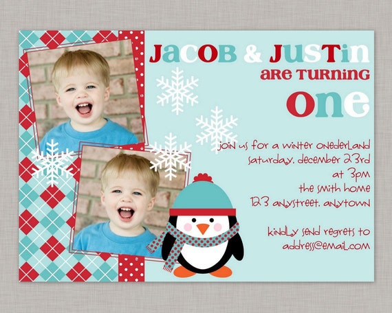 Winter Onederland Invitation, Winter Onederland, Winter Wonderland, Twins Il_570xn