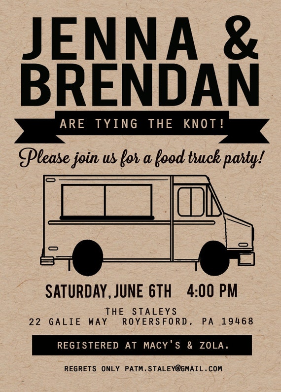 Food Truck Invitation Food Truck Birthday by