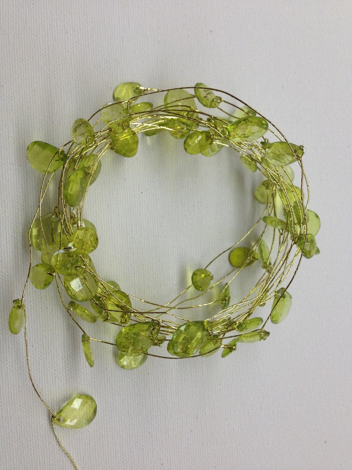 light green teardrop faceted acrylic bead garland spring light green teardrop faceted acrylic bead garland spring