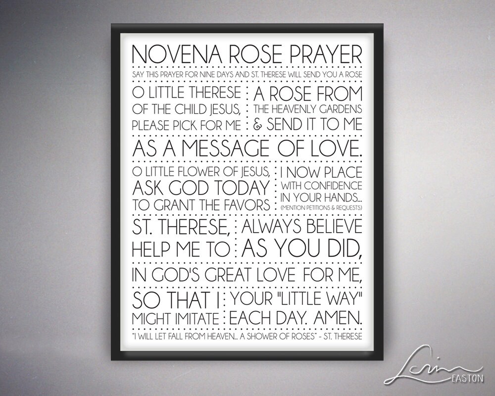 Novena Rose Prayer St. Therese Little Flower Inspiration