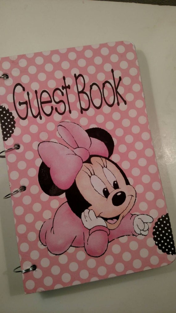 Baby Shower Guest Book Sign in Book New Mom Advice Book Minnie