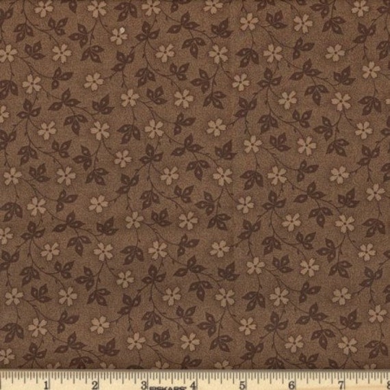Brown Flower Fabric for MDG Fabrics/Floral by JacobandChloesLLC