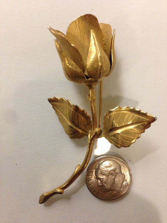 Rut Ro Signed Giovanni Gold Rose Brooch by byRQ on Etsy