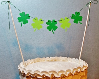 Irish Wedding Cake Topper Garland, Shamrock Bunting, St. Patrick's Day, March Birthday Banner