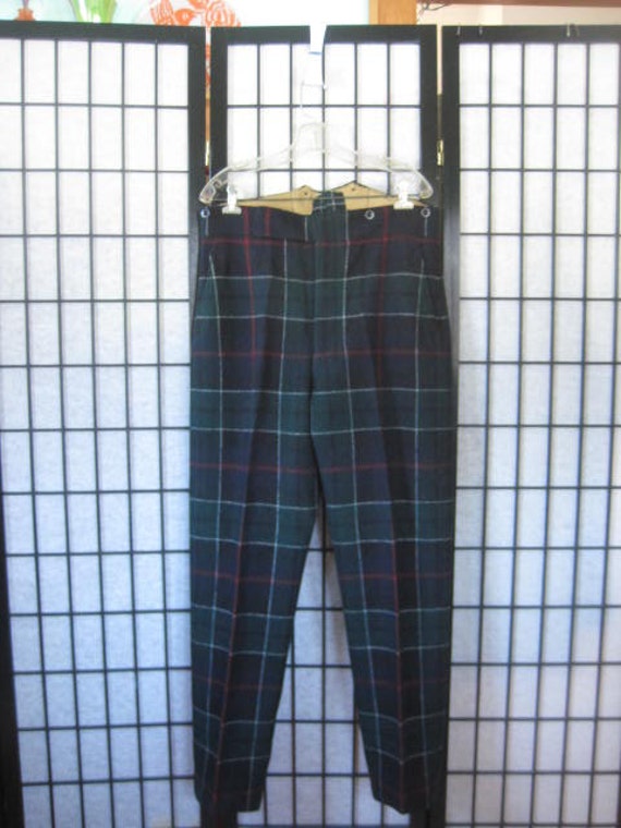 Vintage Highland Trews Wool Flannel Pants Fishtail by girlgal6