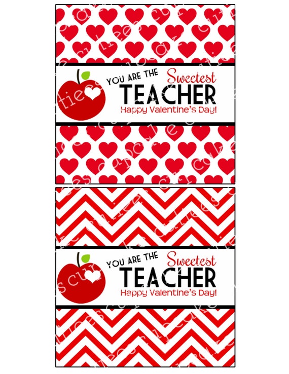 Teacher Valentine SWEET Valentine's Day Candy Wrappers