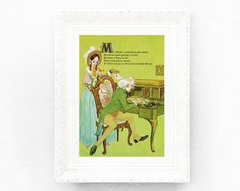 7x9 Jack Sprat Vintage Nursery Rhyme Print. Poem by ThePrintMakers