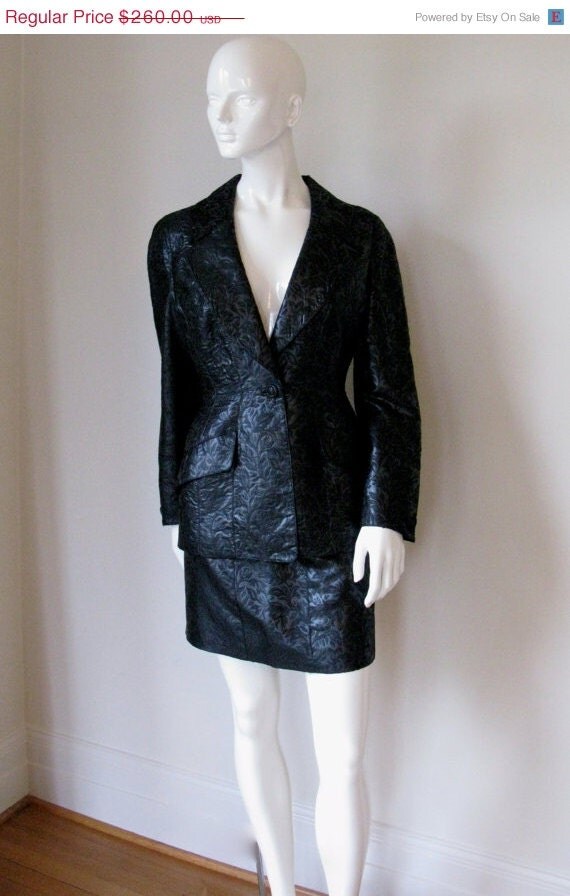 Vintage 1980s Thierry Mugler Black Floral Mini by FioreAtelier