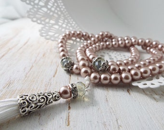 Pearl Tasbih Tasbeeh 99 beads Ramadan muslim Eid Gift prayer bead Islamic wedding Tesbih Misbah