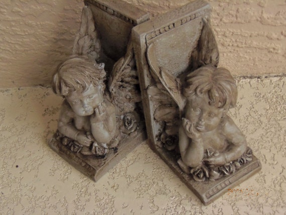 Set Cherub Bookends Angels Bookcase French By Stoppercountrystore