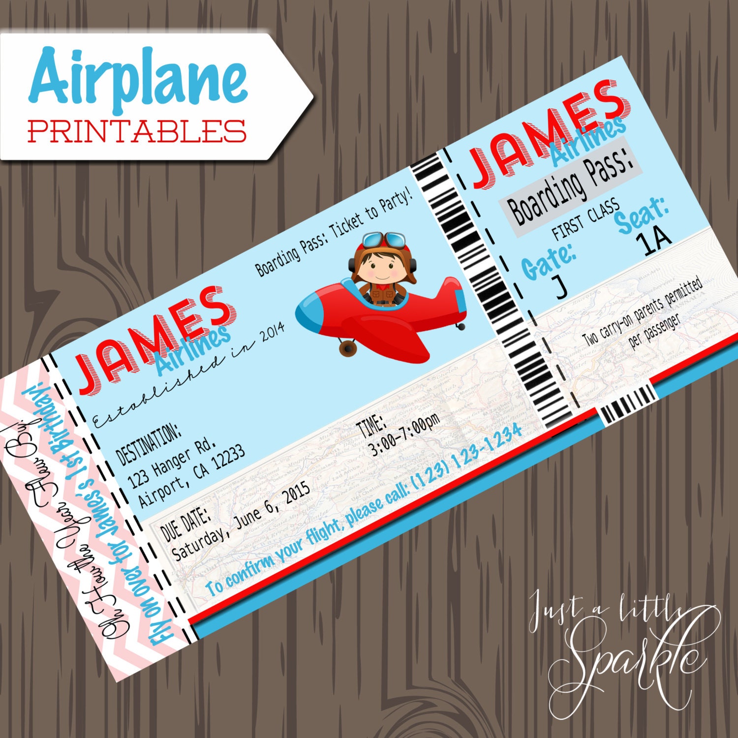 Airplane Party Invitations 7