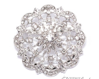 1pc Brooch Embellishments Bouquet Supplies, DIY Wedding Cake Decoration Wedding Crafts Fancy Wedding Crystal Broach, Brooch 412-S
