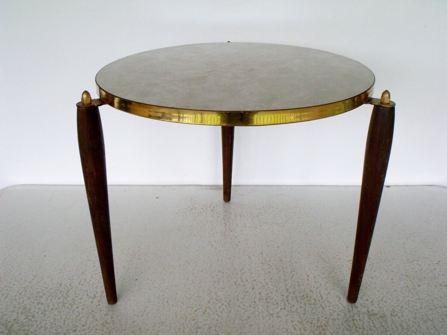 Side Table Mid Century Modern Danish End Table Vintage Round
