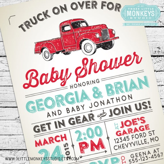 Vintage Truck Invitations 9