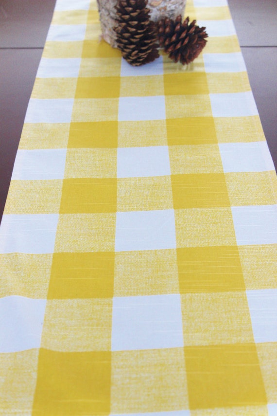 Yellow Table Runner Table Cloth Yellow Buffalo Check Cabin