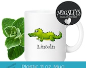 Alligator Kids Cup Custom gifts with Name, Personalized Childrens Mug,Crocodile, Plastic mugs for kids, Gifts for boys, Grandson, little boy