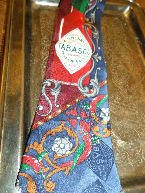 Tabasco Necktie Tie 100 Silk Tabasco Sauce by MonaLisaTreasures