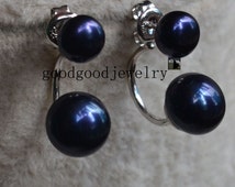 floating pearl studs dark earring earrings
