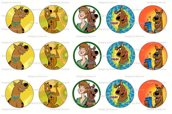 1 inch circle Scooby Doo bottle cap images by TutuCutebyShaunna