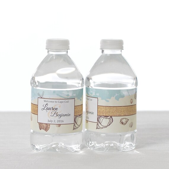 100 Wedding Water Bottle Labels - Waterproof water label - wedding decor - wedding favor - custom water label Il_570xn