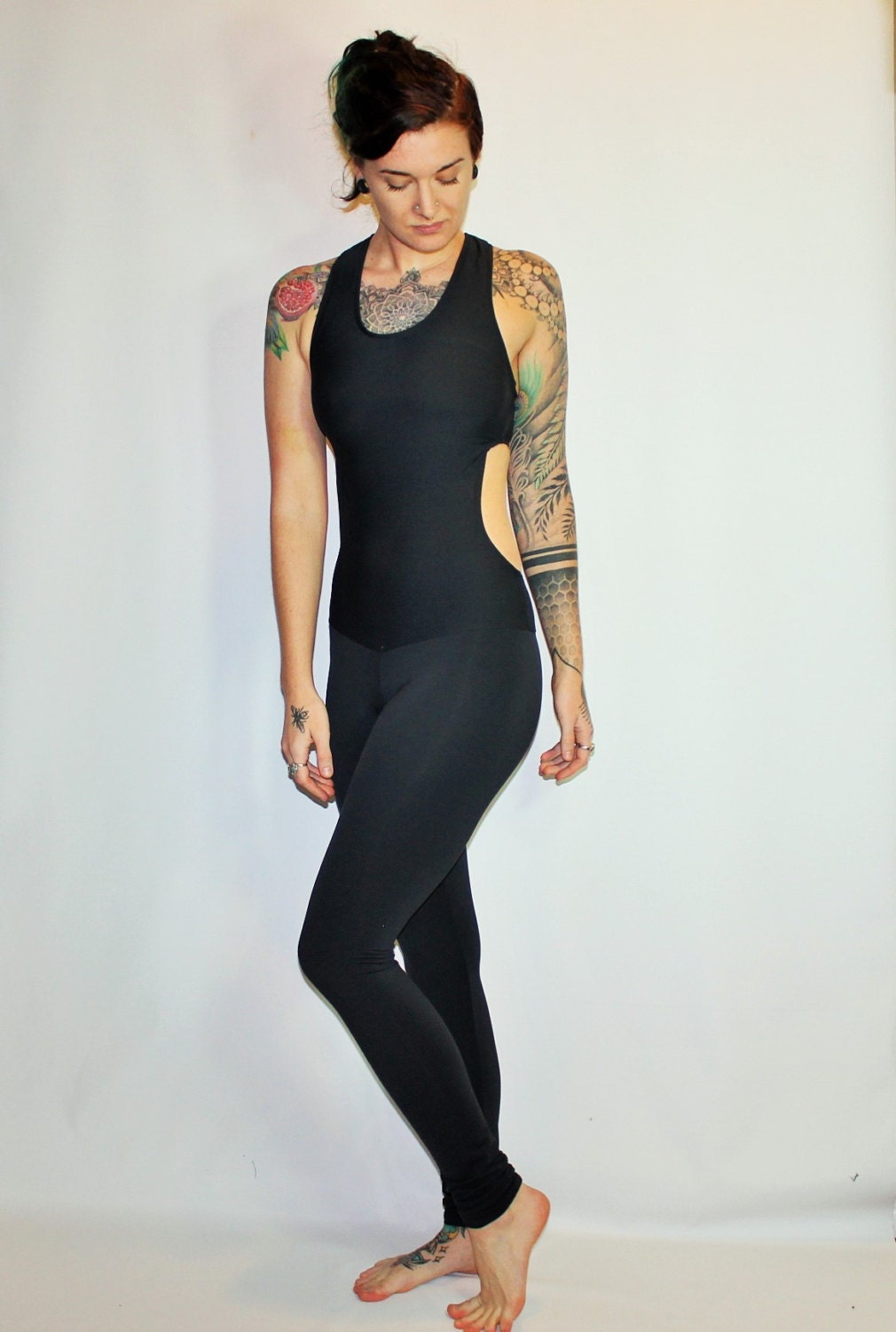 Custom Extra Long Racer Back Cutout Unitard Dance Yoga / 10