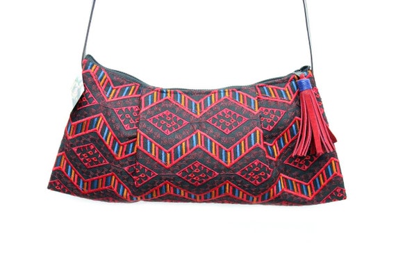 embroidered crossbody strap