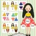 Paper doll clipart Wavy Hair doll Cut out Doll Printable
