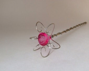 Fairy Wand or Princess Scepter - Jewel Wand- Silver and Pink