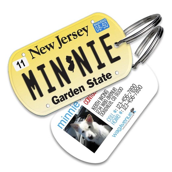 New Jersey License Plate Pet Tag Personalized Pet ID Tags