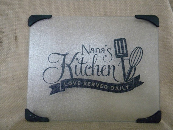 Personalized Glass Cutting Board For Nanas Kitchen Or 
